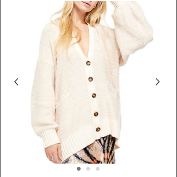 Free people oversized cardigan cream oversized - Picture 6 of 11